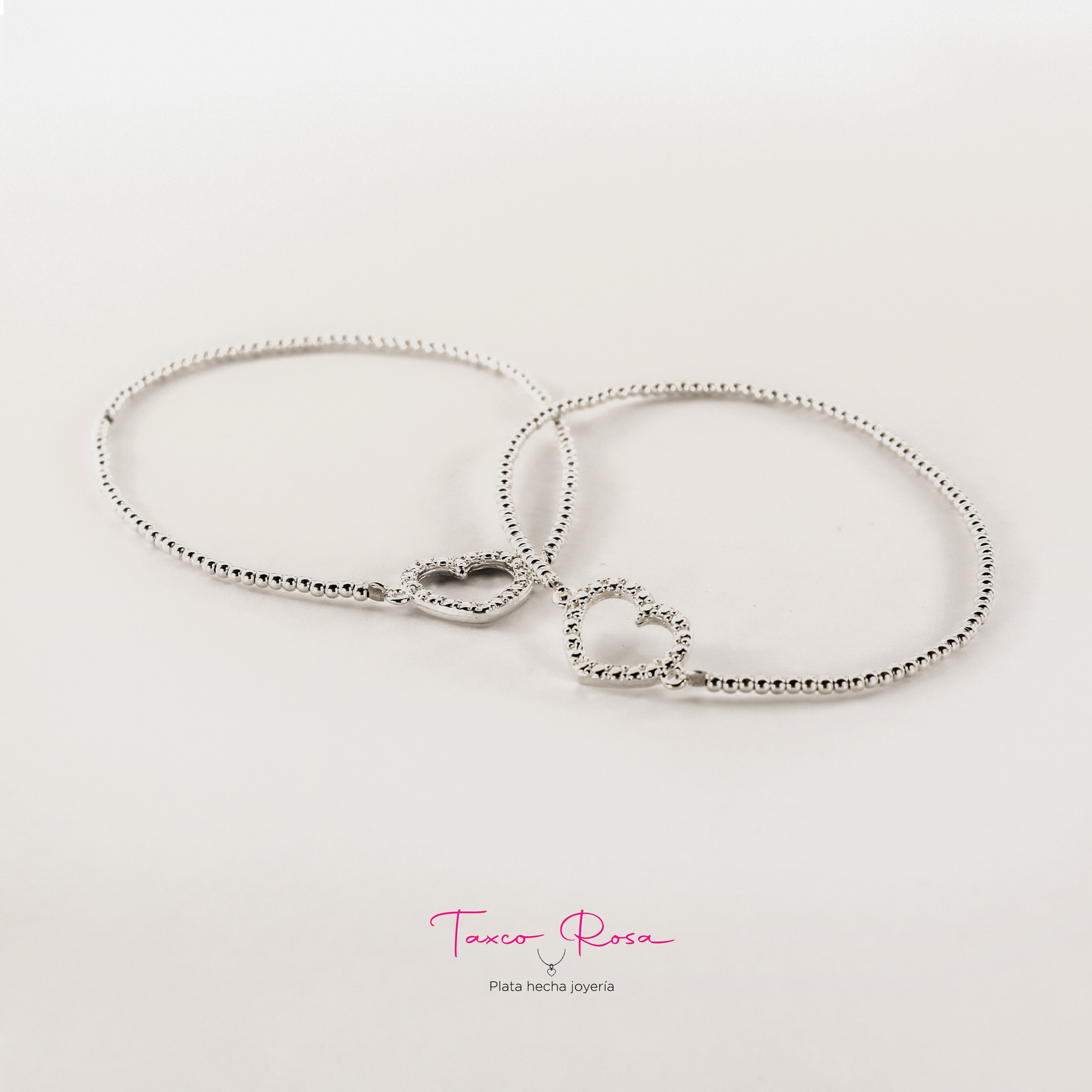 Pulseras amistad silueta corazón