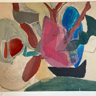 'Sea', oil paint and collage