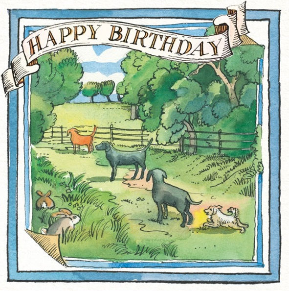 Watchful Dogs Birthday Card