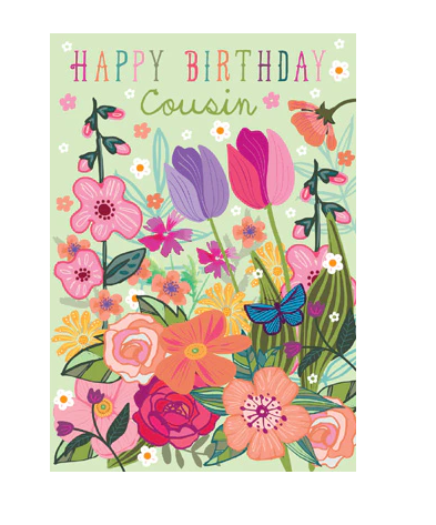 Floral Cousin Birthday Card