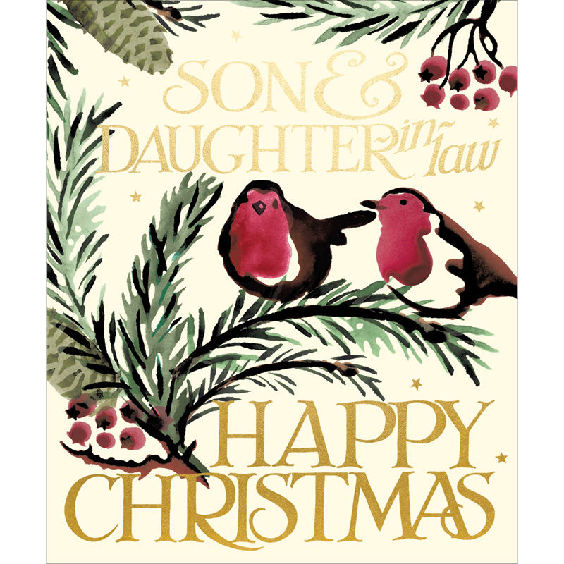 Son & Daughter-In-Law Robins Emma Bridgewater Christmas Card