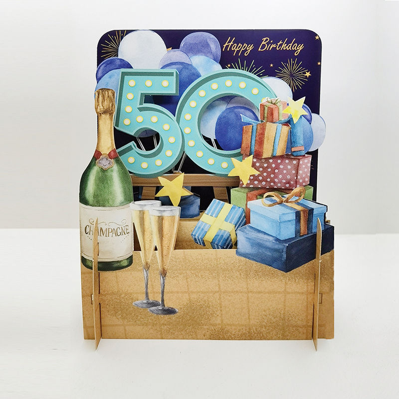50th 3D Pop-Up Card