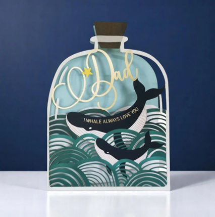 Whale in a Jar Cut-Out Dad Card