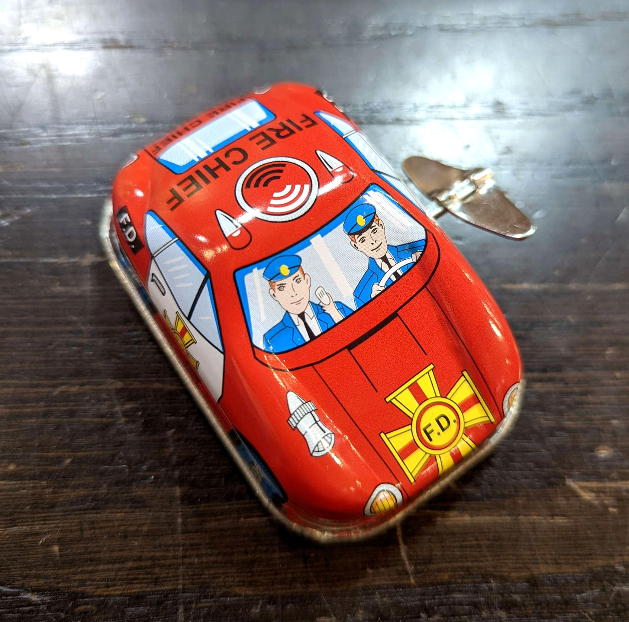 Wind-Up Fire Chief Car