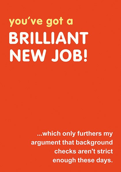 Brilliant New Job Card