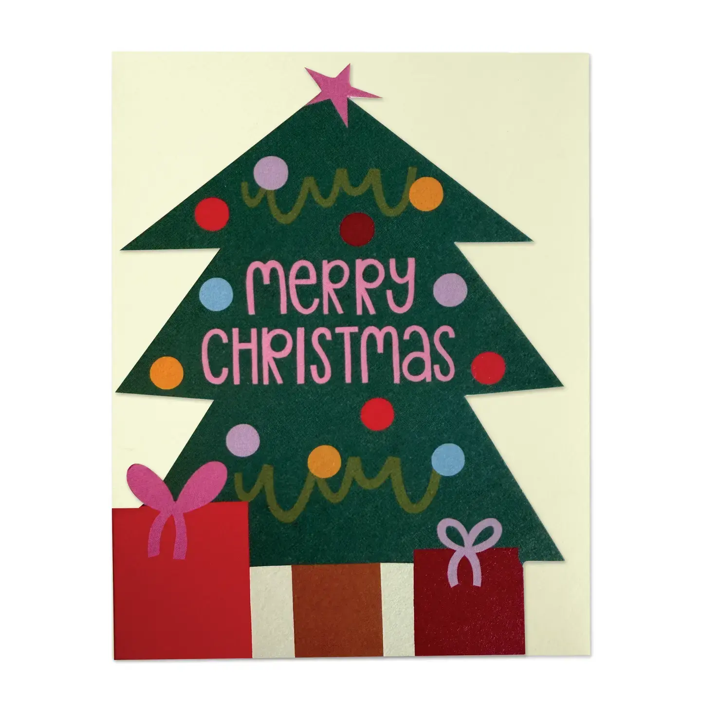 Merry Christmas Tree Shaped Mini Card