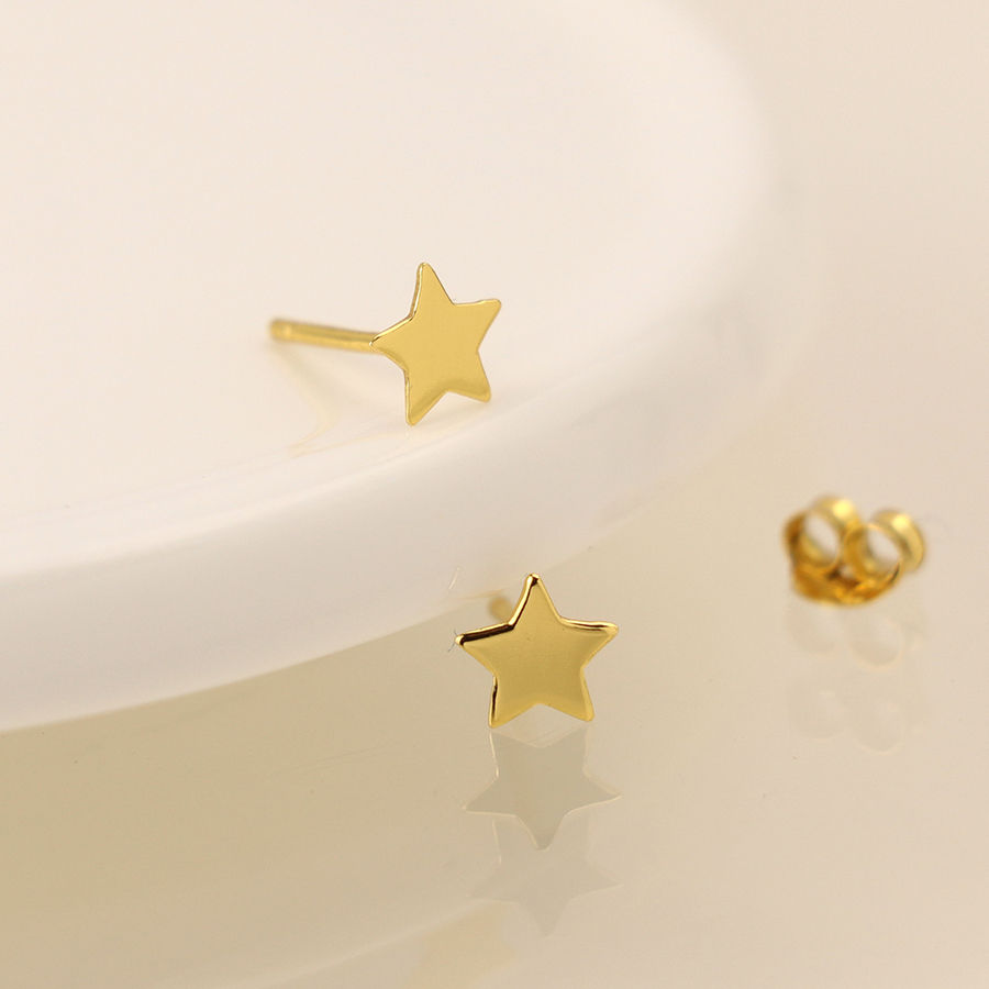 Gold Plated Sterling Silver Stars Earrings