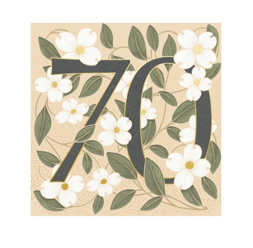 Luxury 70th Birthday Card : Unique Hand Finished - Paradis Terrestre