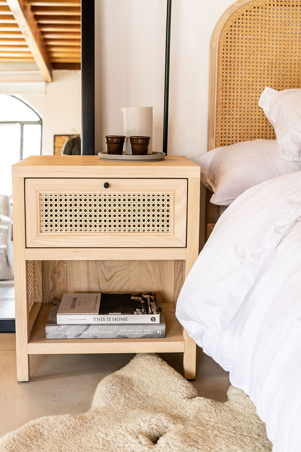 Rattan Bedside Table Meuble