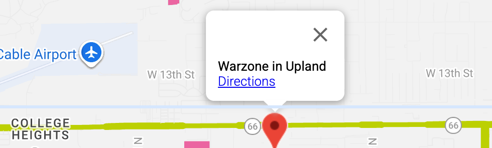 Warzone Boxing Club of Upland CA is located in the Vanguard Shopping Center