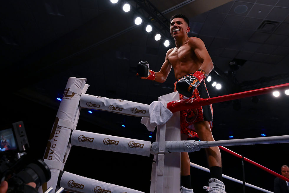 celebrating after a boxing match in the ring