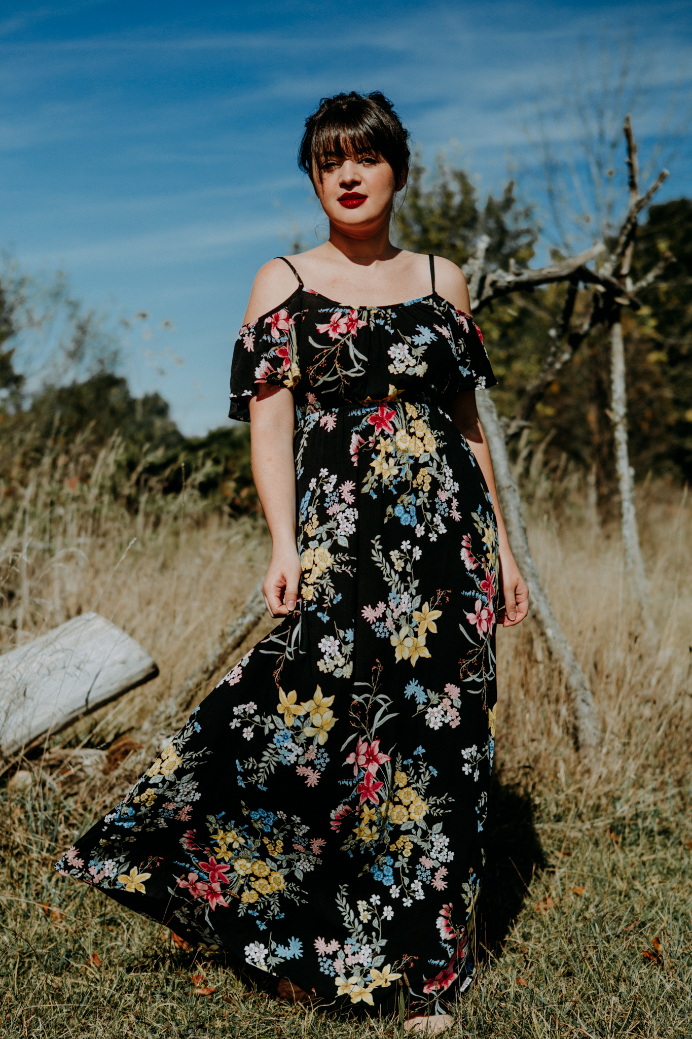 black floral dress