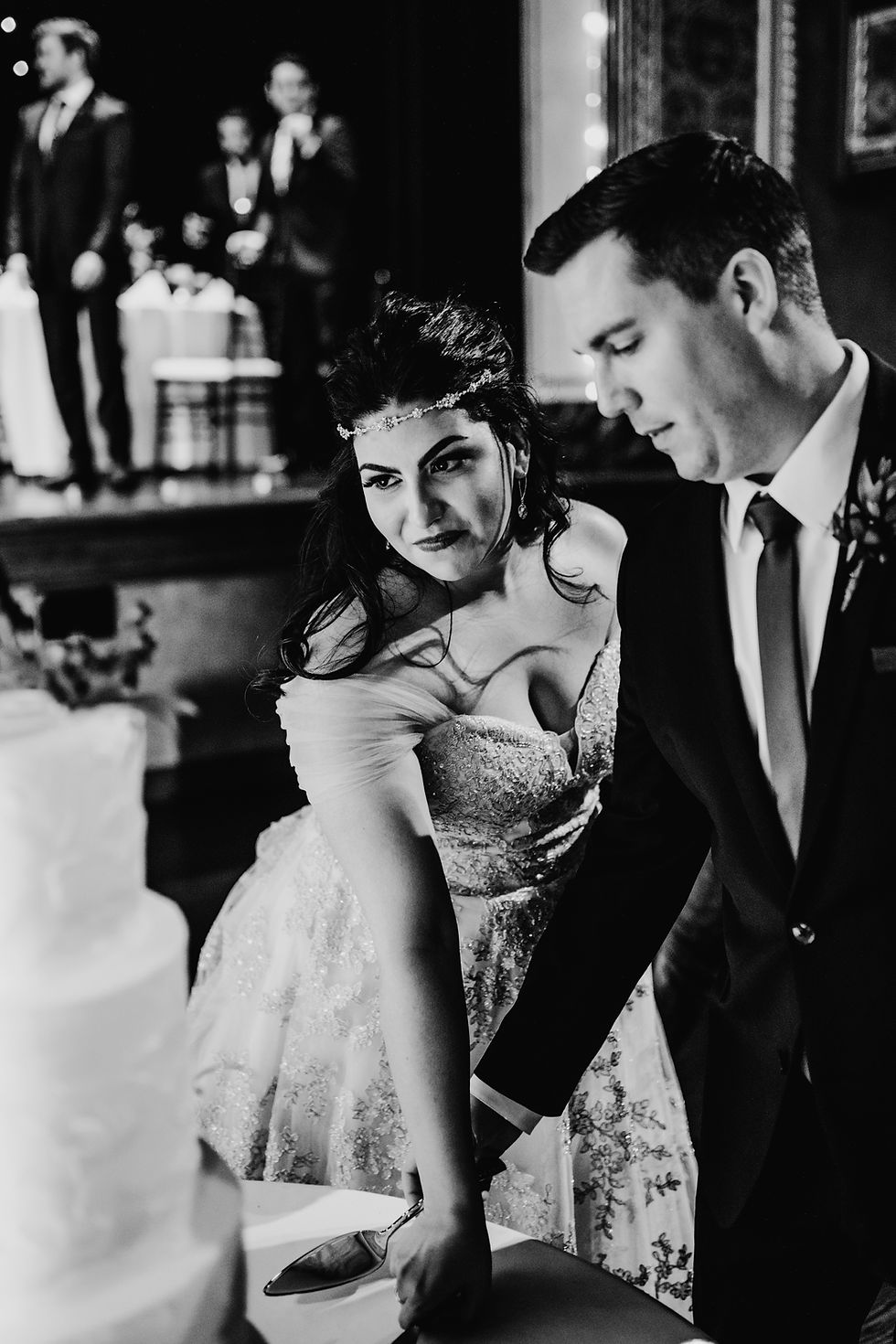 wedding photo by Little Blue Bird Photography at the Gem Theater in Detroit Michigan