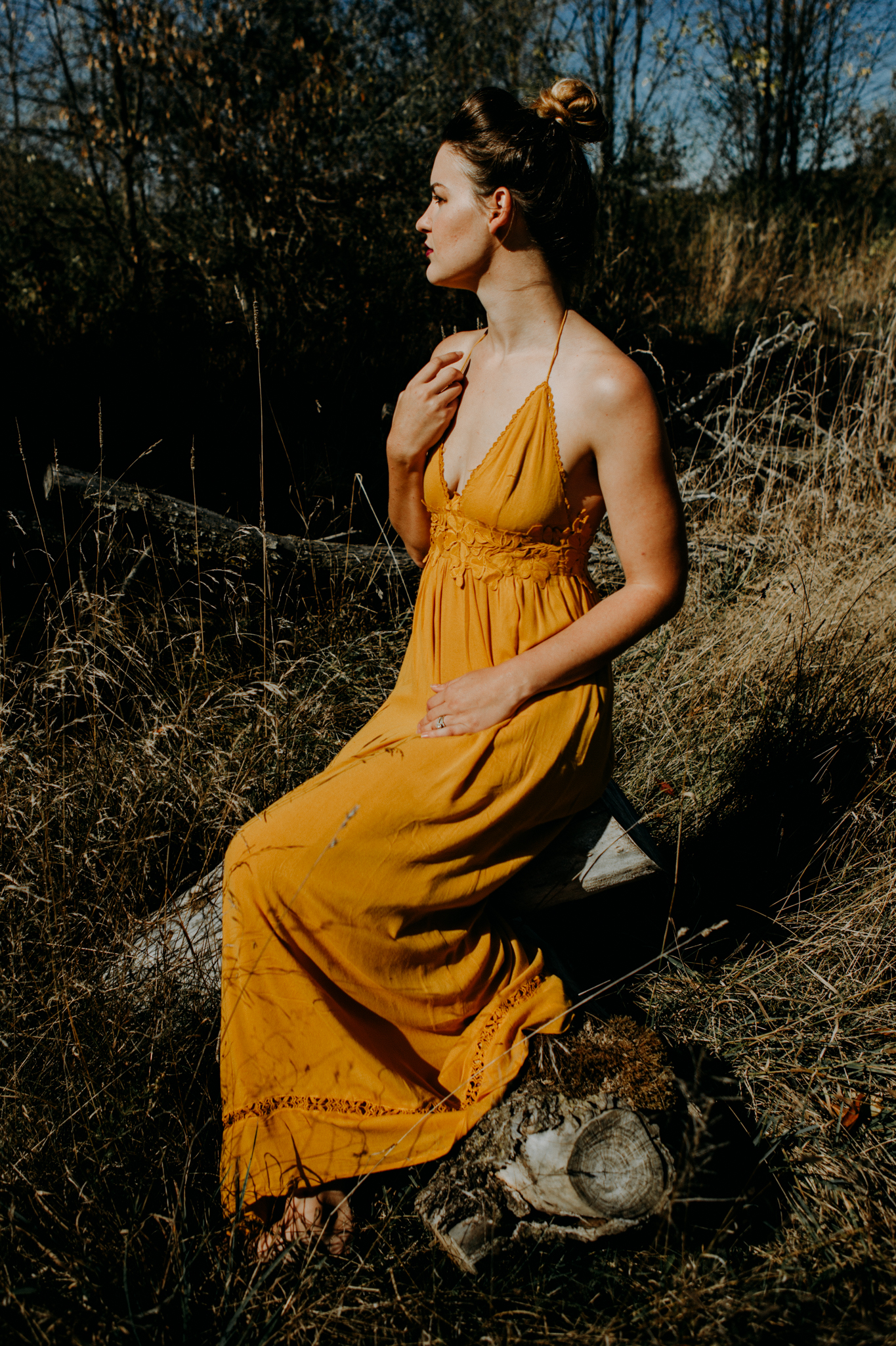 mustard maxi halter