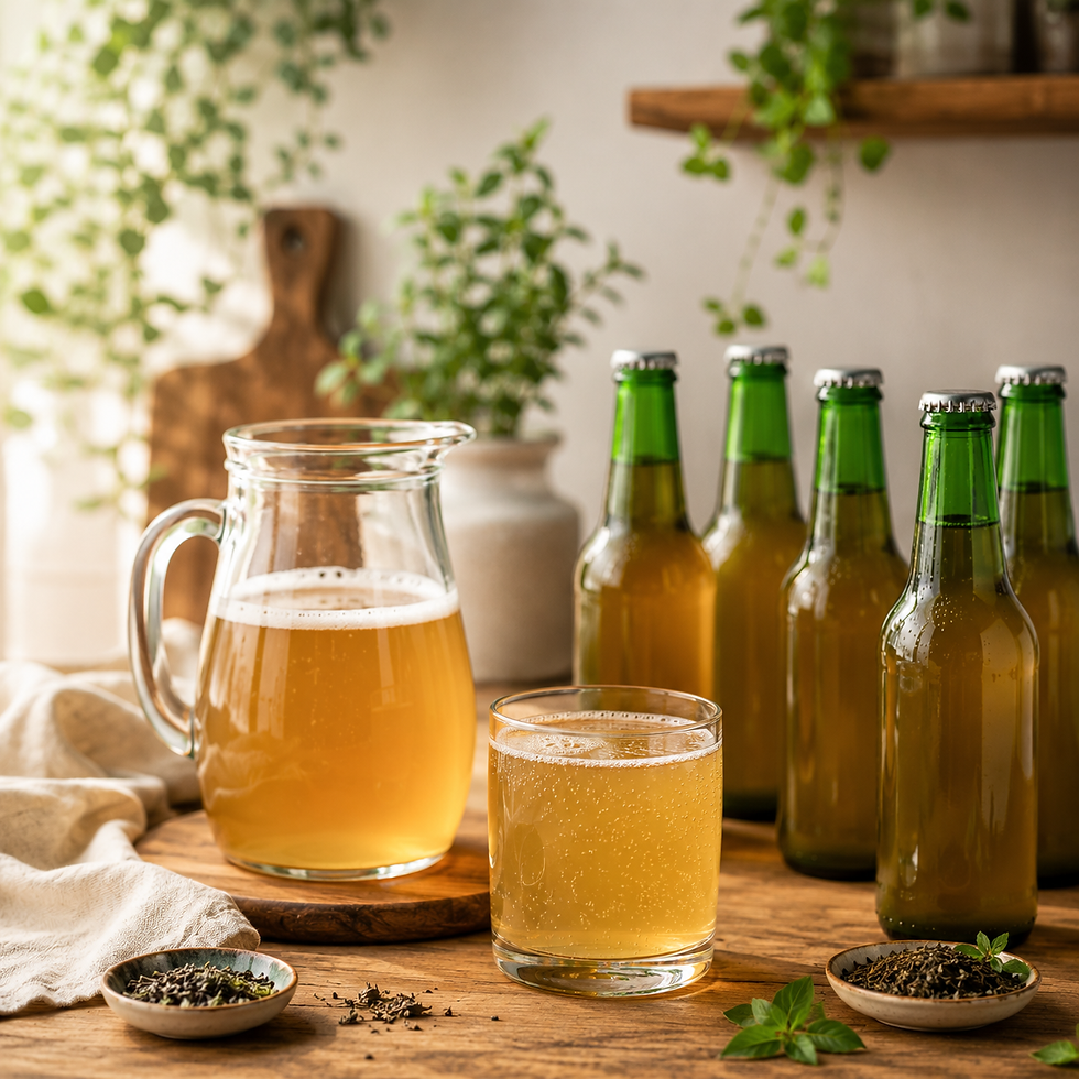 Proces fermentacji kombuchy z kulturą SCOBY
