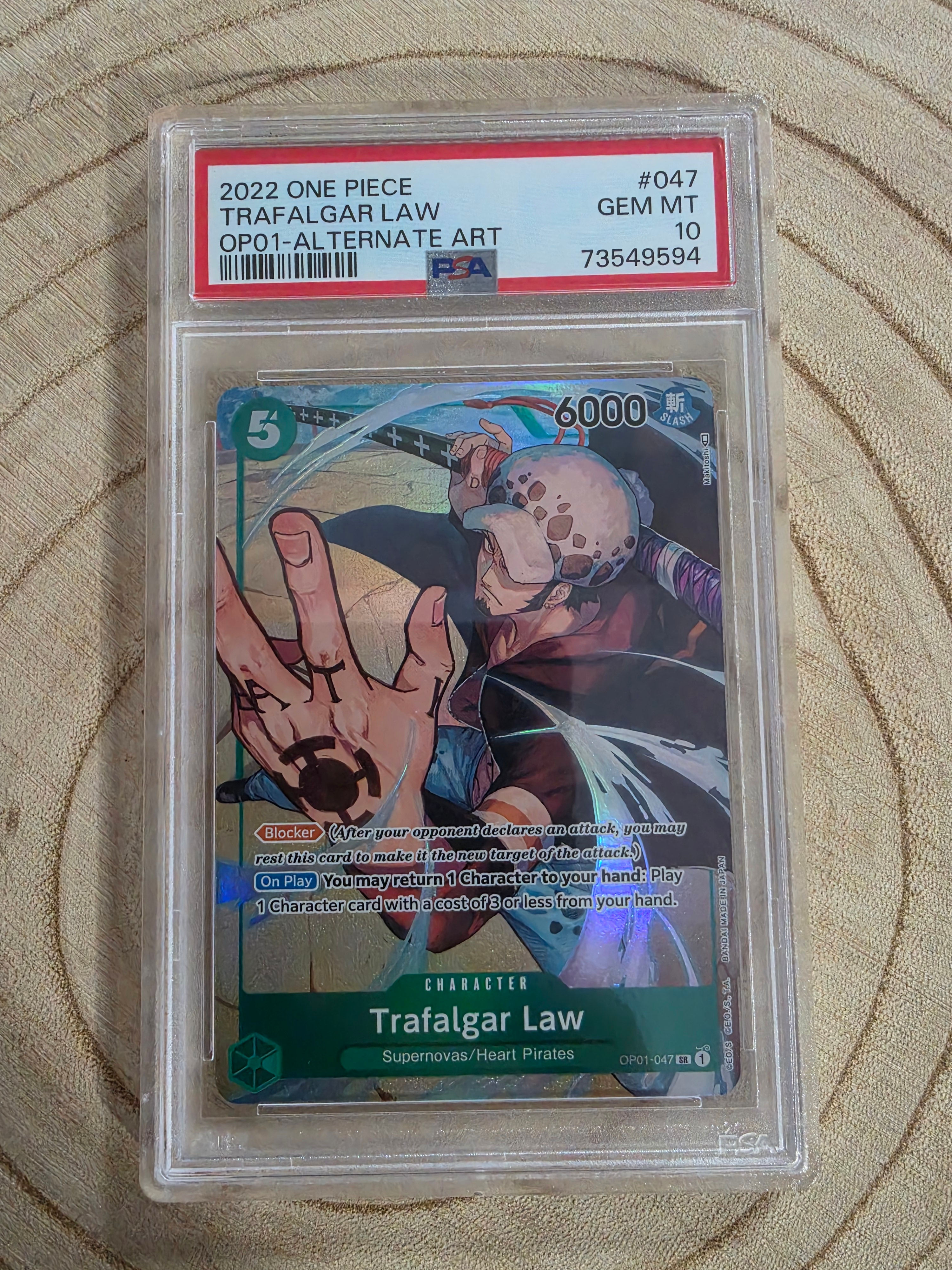 Trafalgar Law Pre-Errata [OP01-047] PSA 10