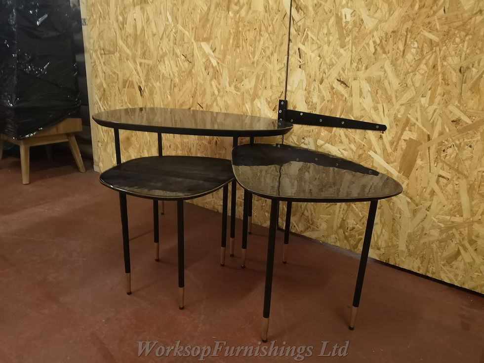 Thumbnail: Kaveri Nest Of 3x Black And Gold Tables