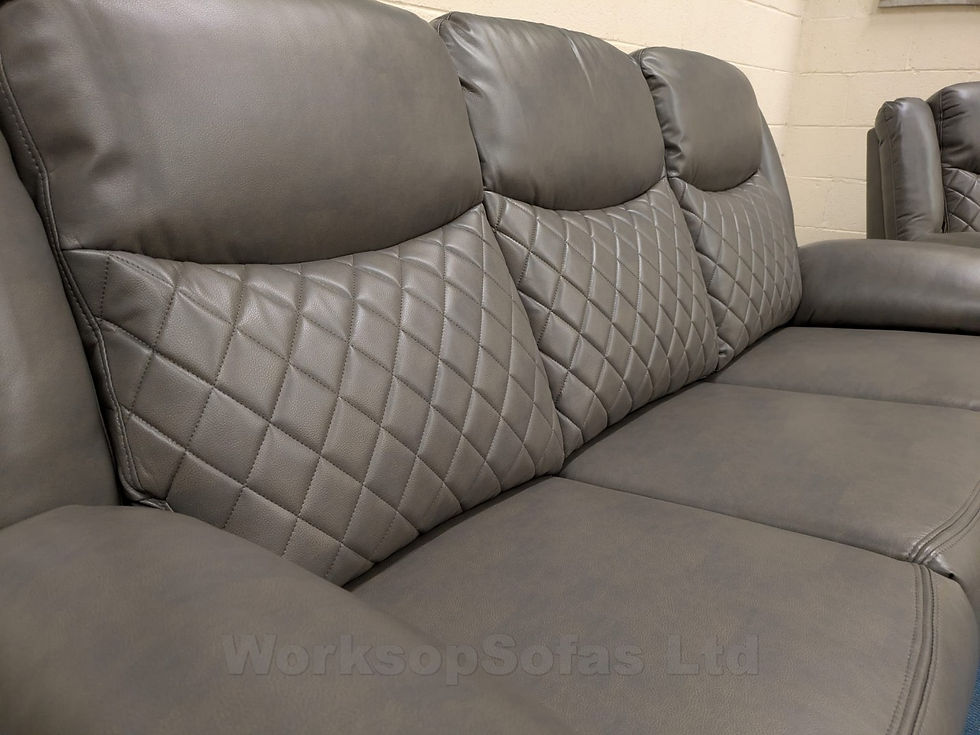 Thumbnail: 'Myra' Grey Leatheraire 3 Seater And Chair Suite