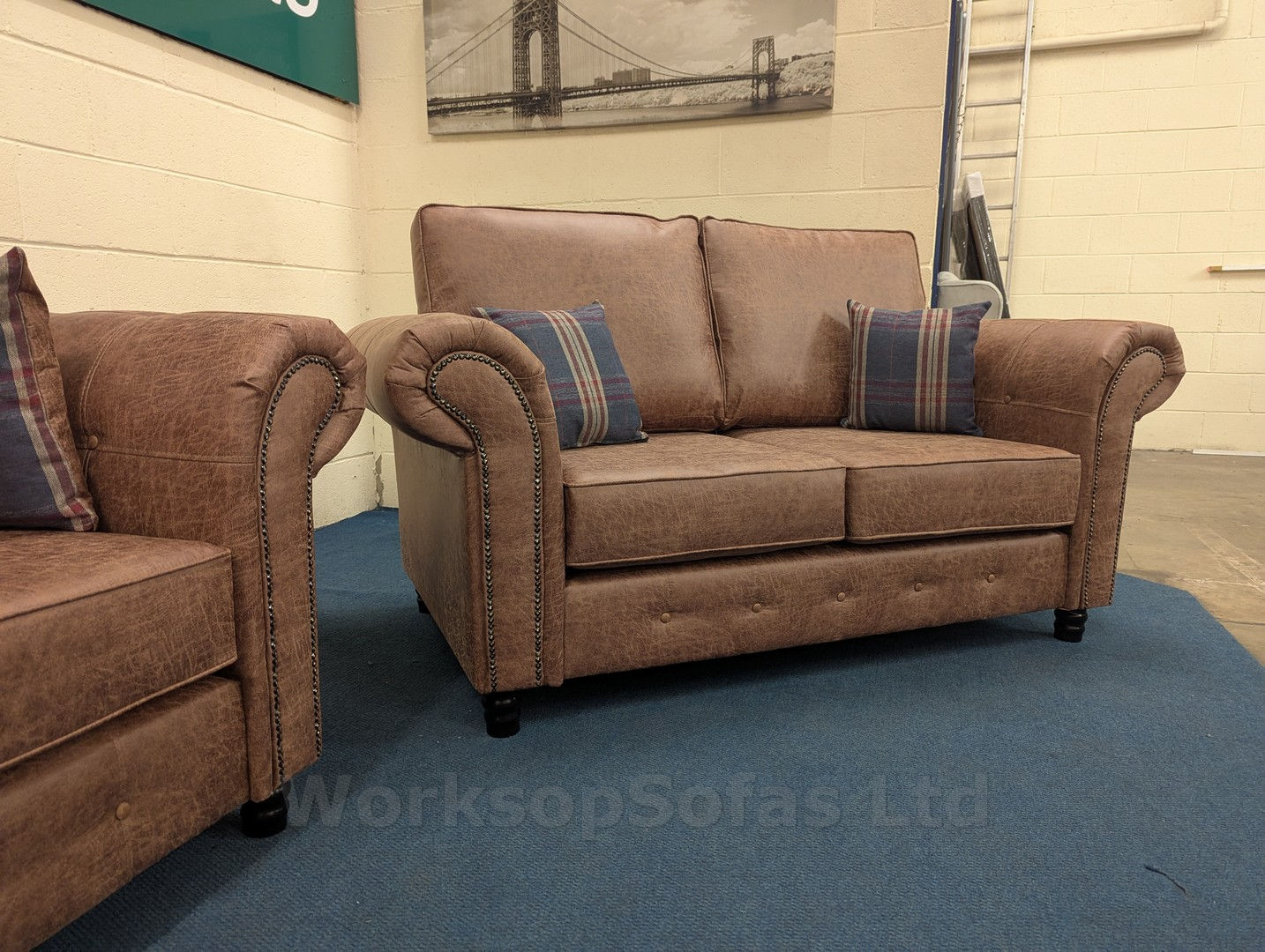 'Chesterton' Tan 2 Seater Chesterfield Style Sofa