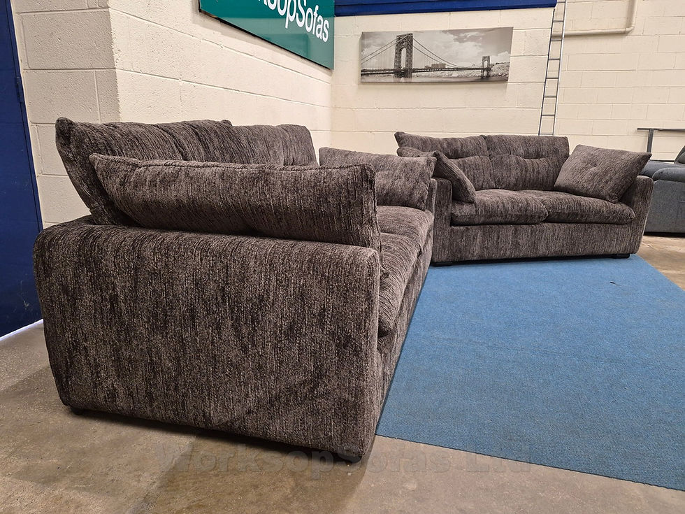 Thumbnail: 'Quetta' Brown 3 & 2 Seater Sofa Suite