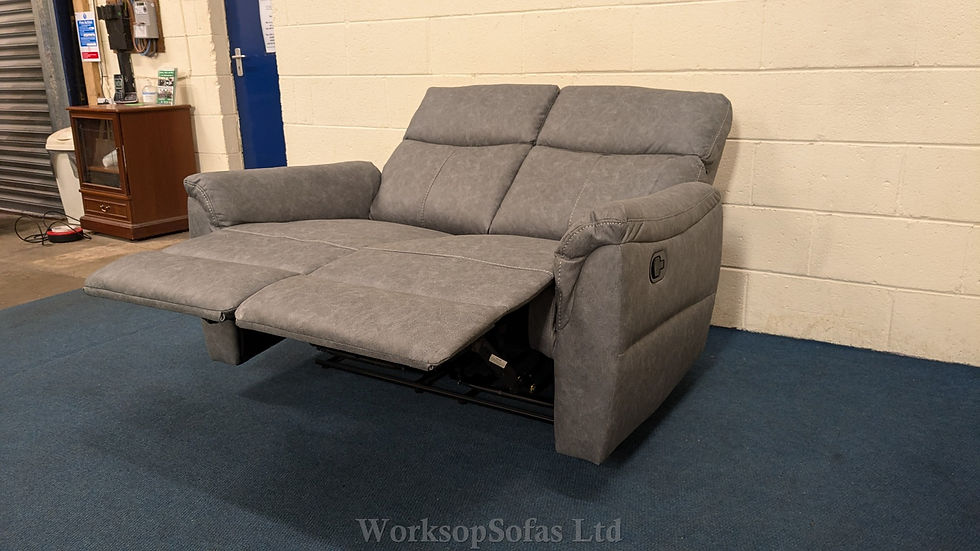 Thumbnail: 'Iver' Grey 2 Seater Reclining Sofa
