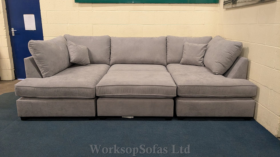 Thumbnail: 'Carnaby' U Shape Corner Sofa And Footstool