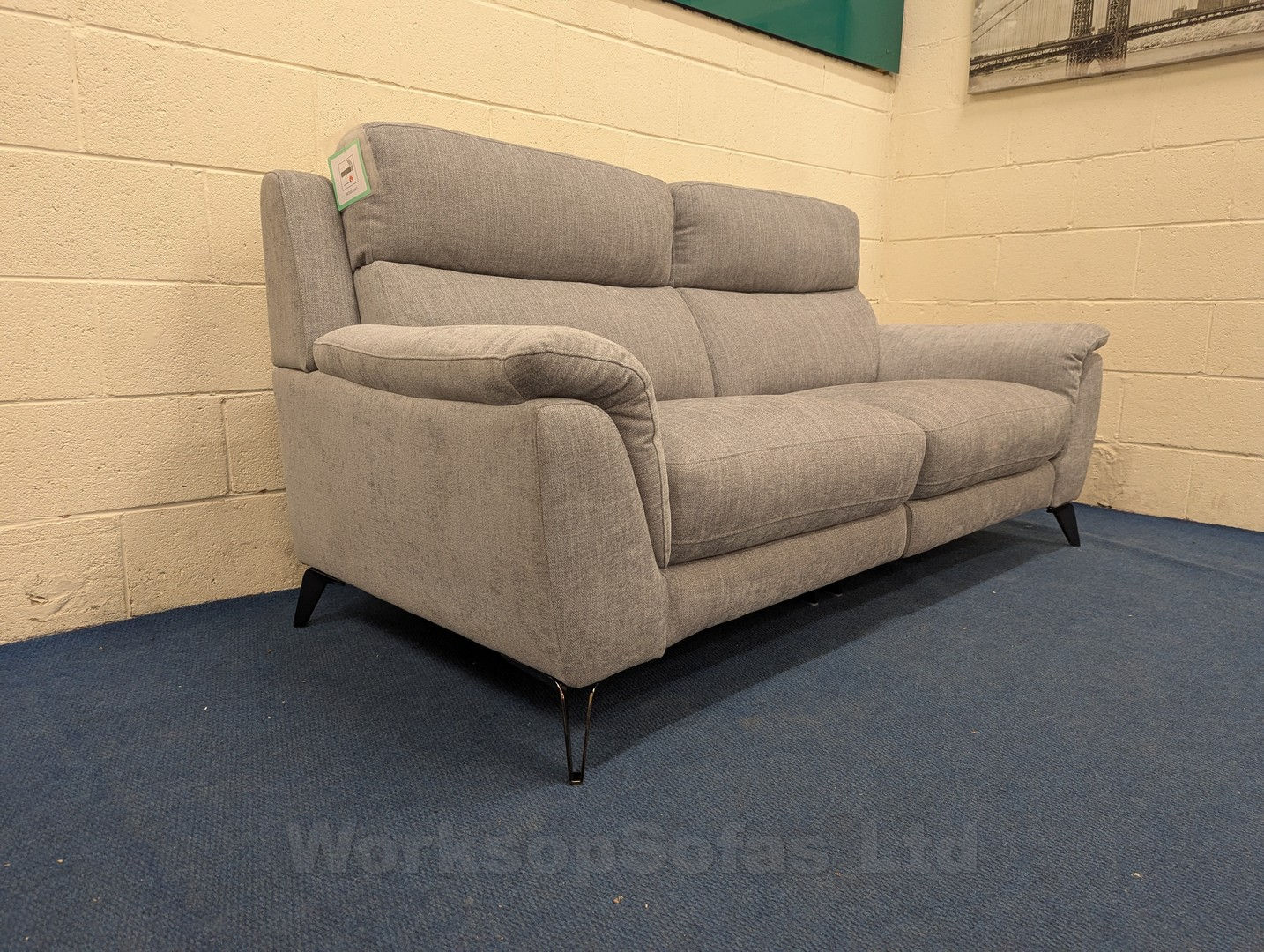 'Contempo' Grey Fabric 3 Seater Sofa