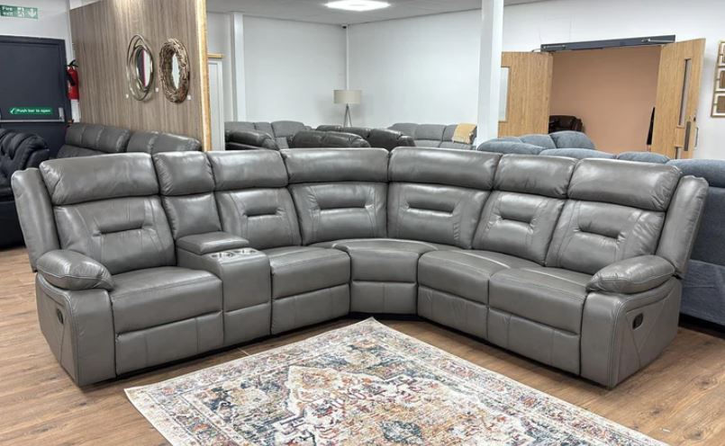 'Poppy' Grey Recliner Corner Sofa