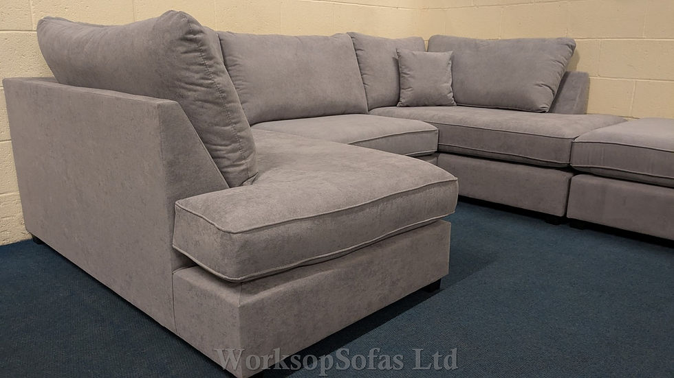 Thumbnail: 'Carnaby' U Shape Corner Sofa And Footstool