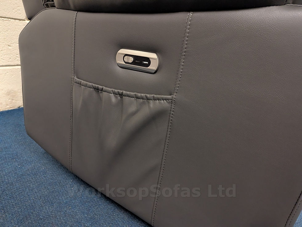 Thumbnail: 'Harald' Grey Power Reclining 3 Seater Sofa.