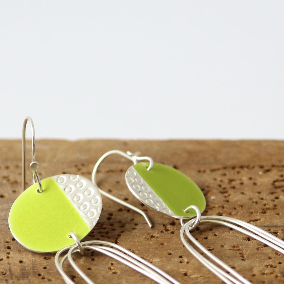 Thumbnail: Island Earrings with Arch Loops, Spring Green