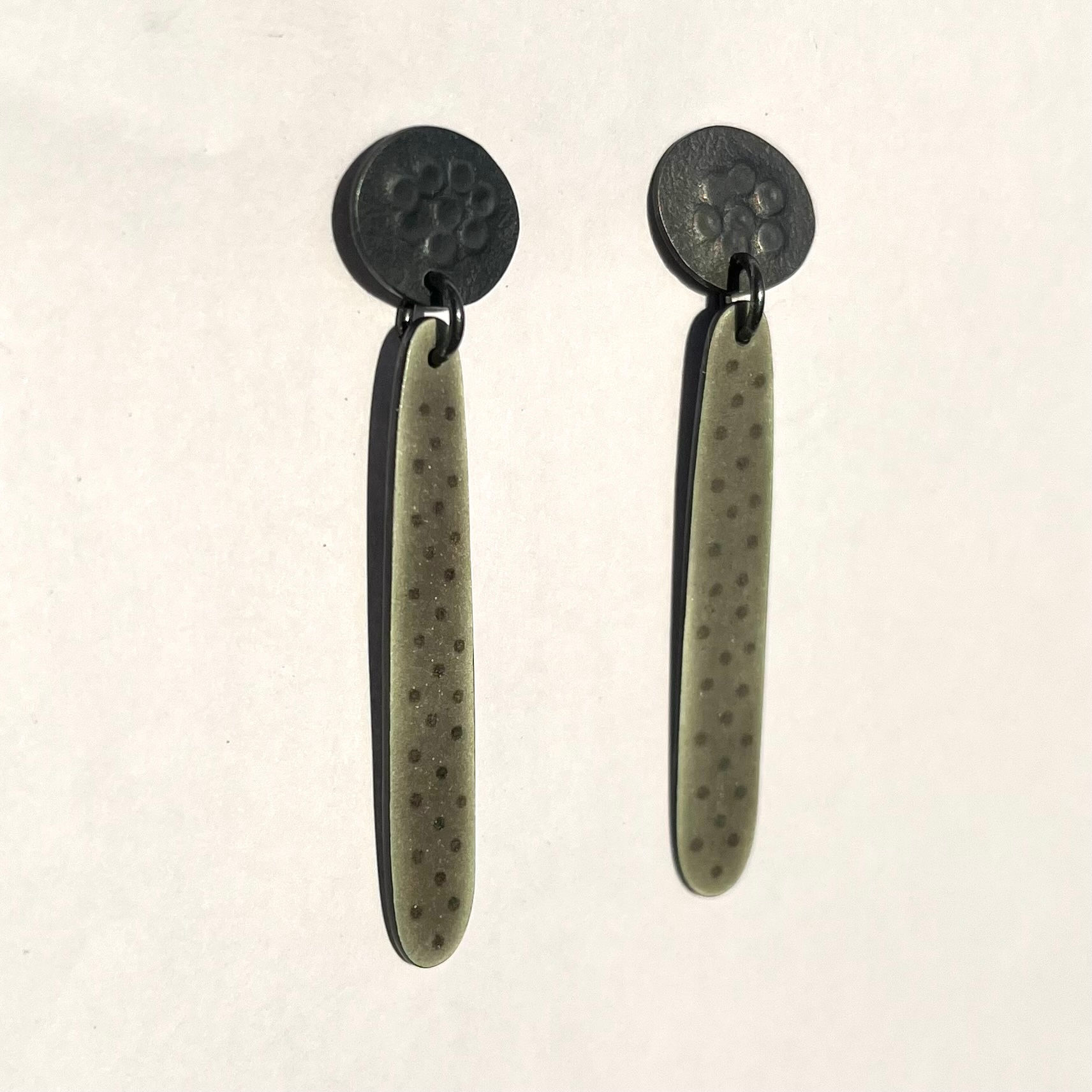 Limited Edition Long Drop Earring - Warm Grey
