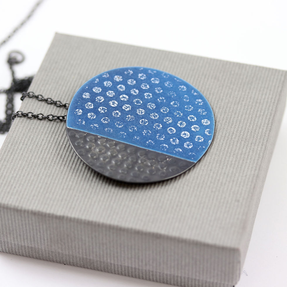 Thumbnail: Large Island Pendant, blue textured