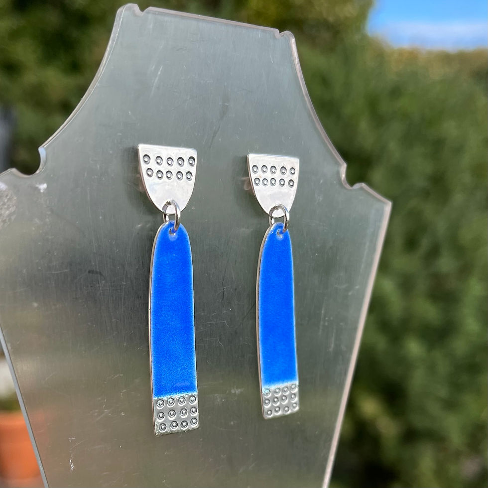 Thumbnail: Earrings Buoy series Long - Summer Blue
