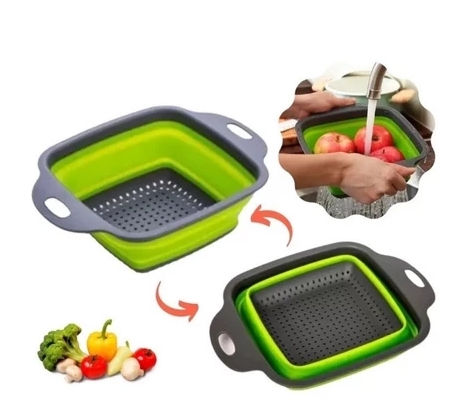 Miniatura: Escorredor de Silicone Retrátil Multiuso Massas Fruta Alimentos - Quadrado