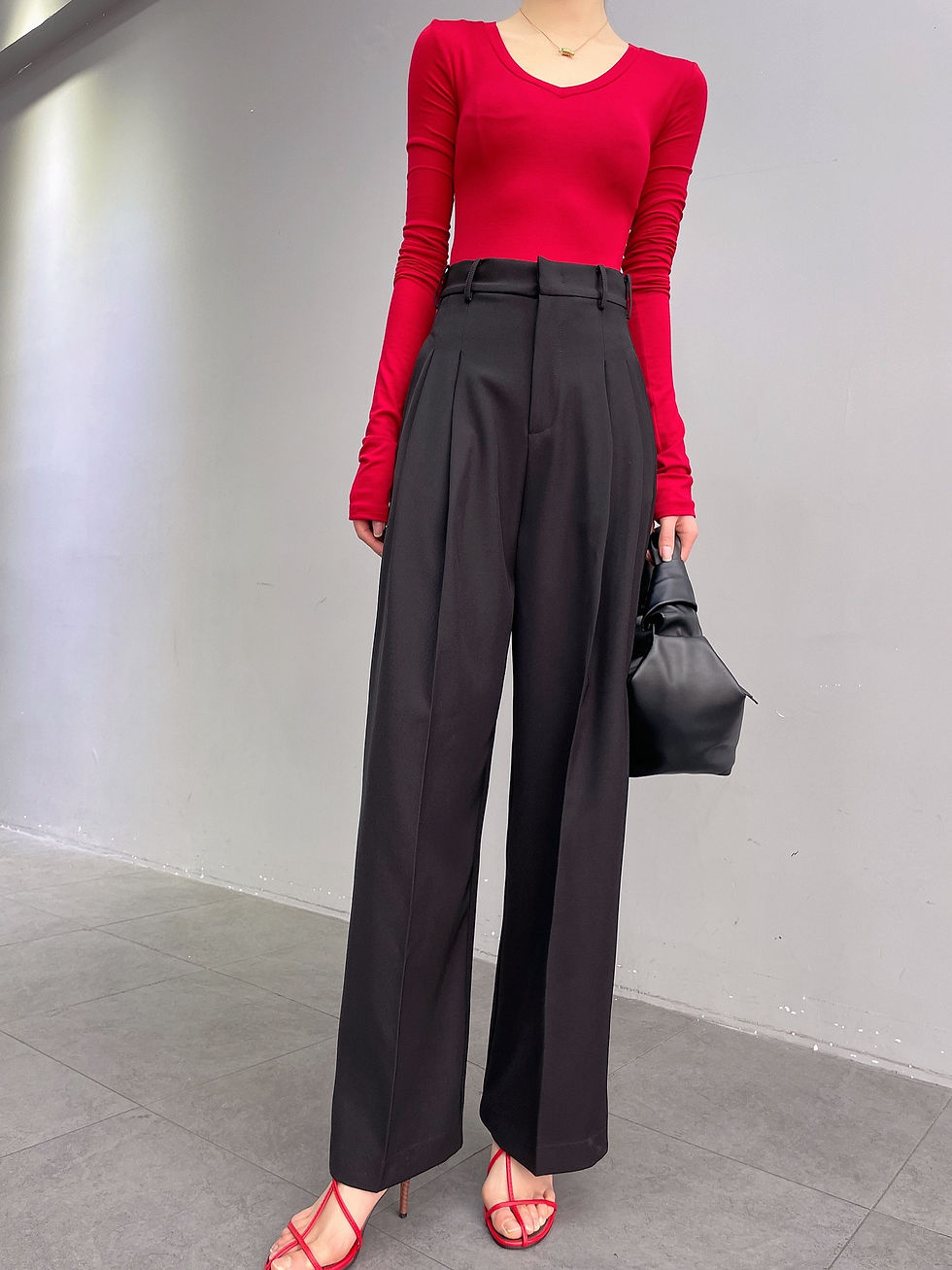Thumbnail: Women's Wide Leg Pants High Waist Drape Super Loose Straight