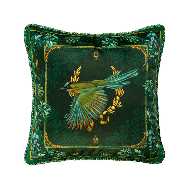 Thumbnail: Eclectic tropical deep green parrots, garden palm jungle