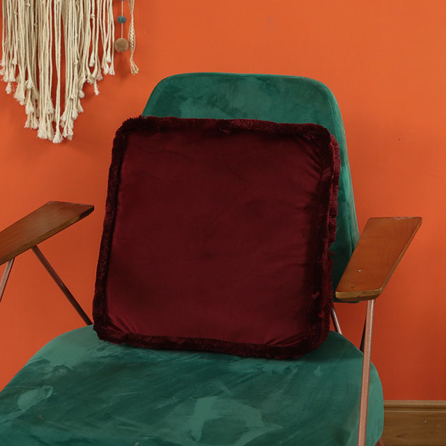 Thumbnail: Square velvet cushions in deep rich colours Tassel Cushion