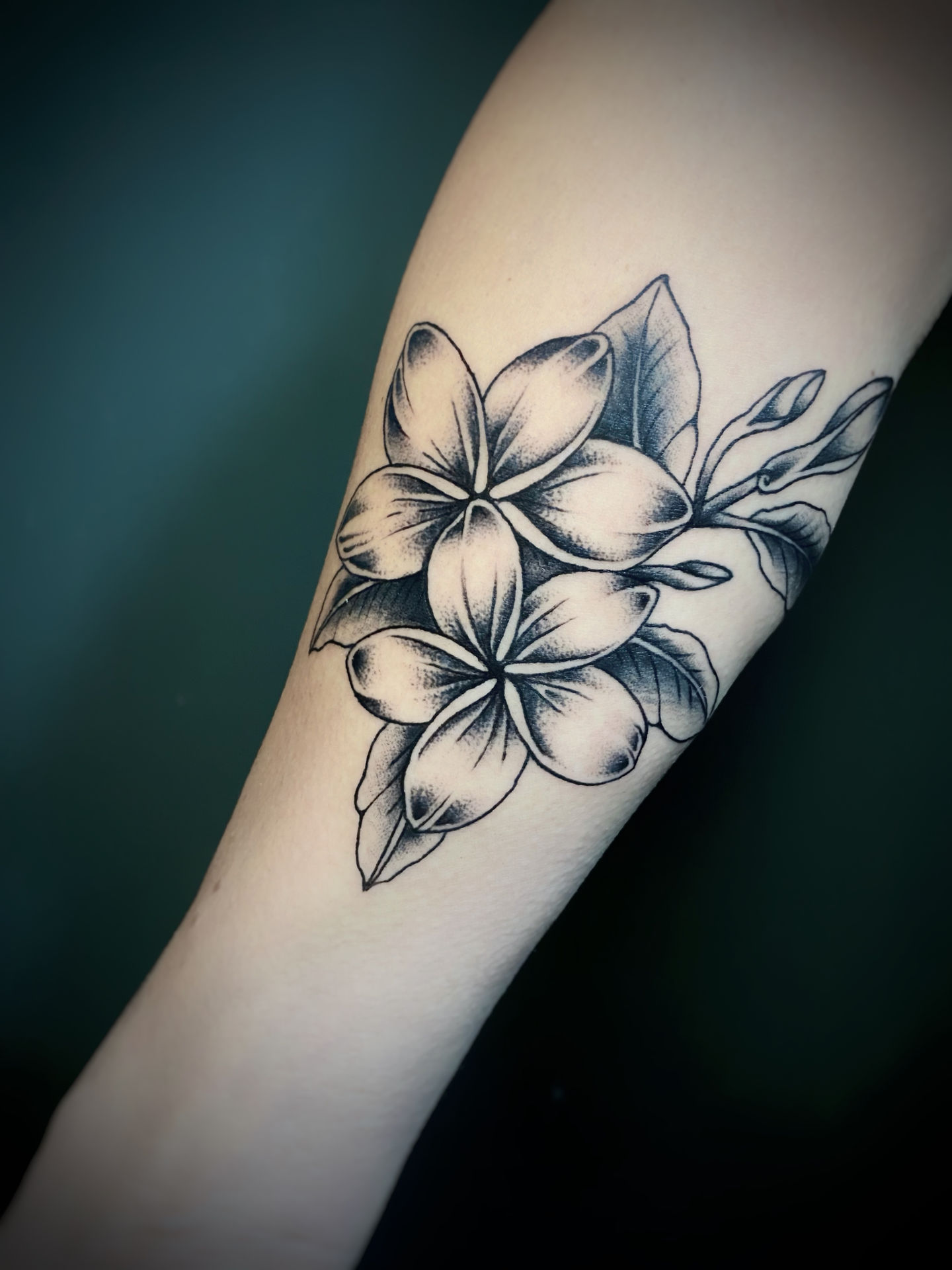 dotwork tattoo of flower