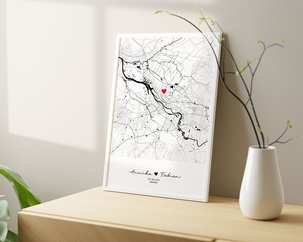 Miniaturbild: Liebes-Koordinaten ❤ Personalisiertes Liebes Poster