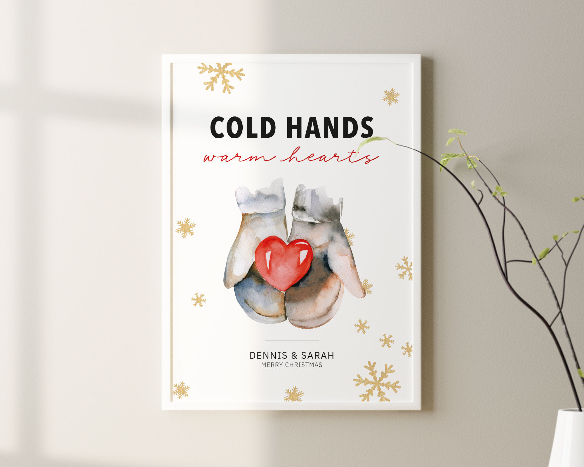 Christmas - Cold Hands Warm Hearts  ❤ Personalisiertes Poster