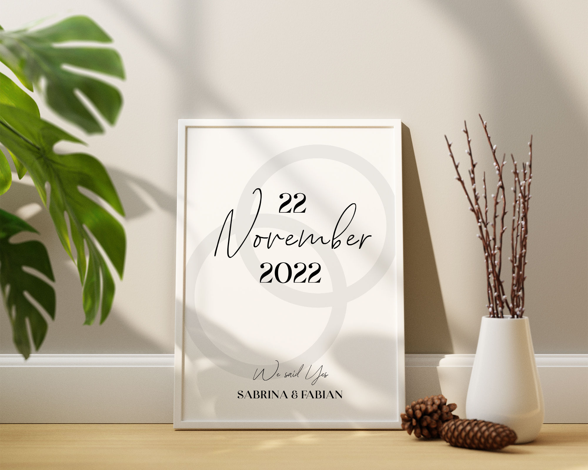 Wedding - Yes ❤ Personalisiertes Liebes Poster