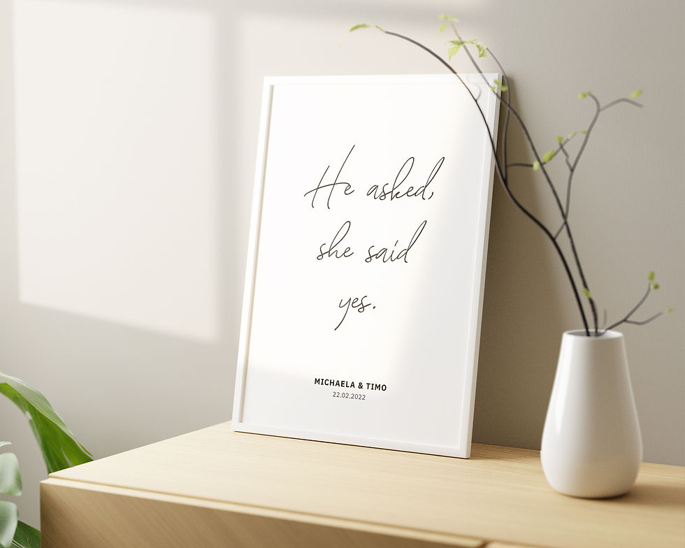 Miniaturbild: he asked she said yes ❤ Personalisiertes Liebes Poster