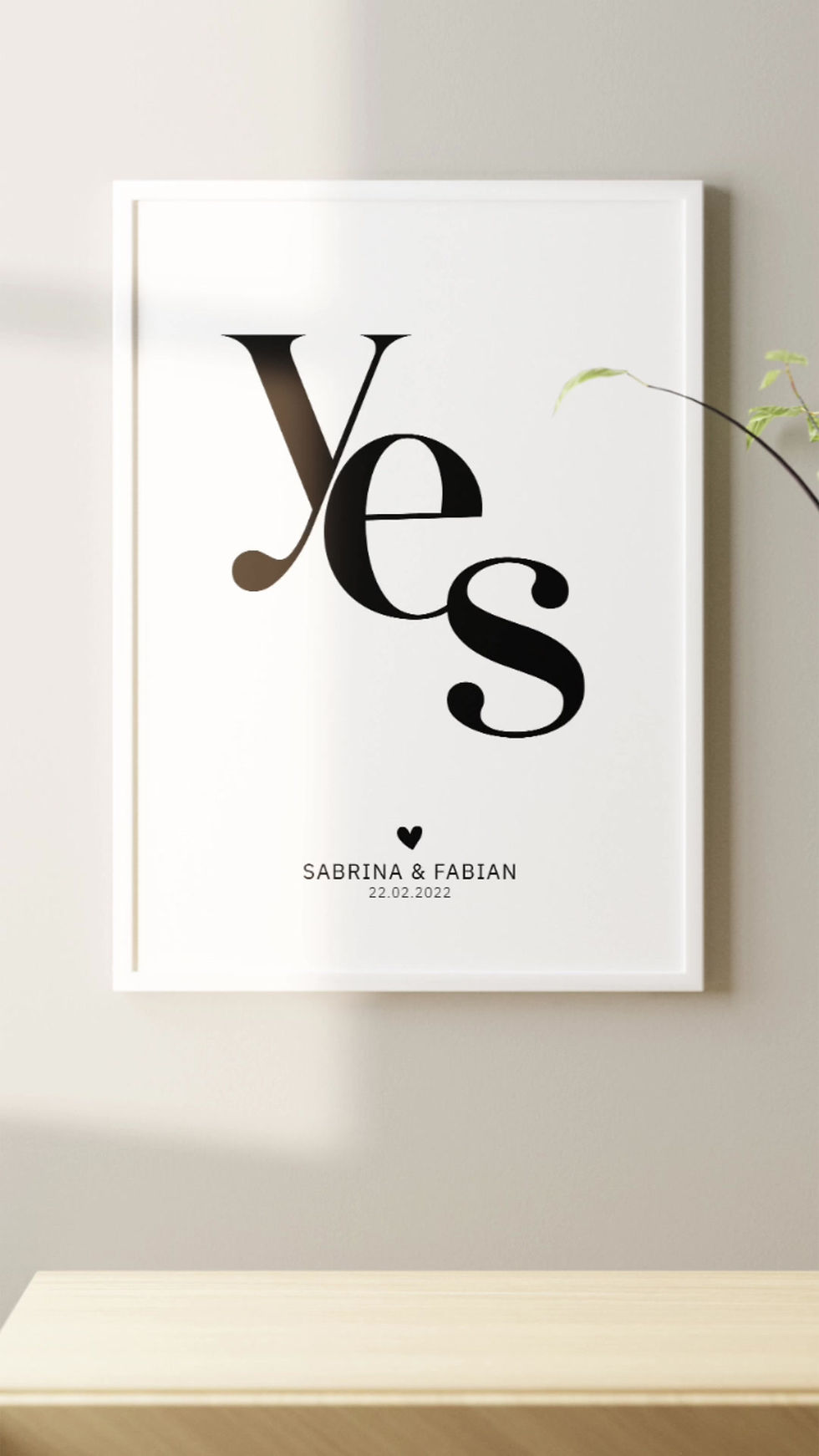 Miniaturbild: yes ❤ Personalisiertes Liebes Poster