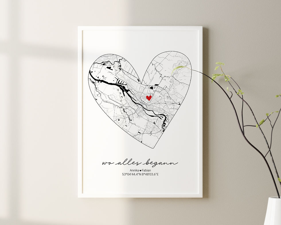 Miniaturbild: Wo alles begann Koordinaten ❤ Personalisiertes Koordinaten Poster