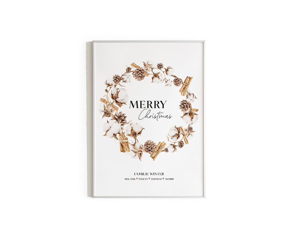 Miniaturbild: Merry Christmas Kranz  ❤ Personalisiertes Poster