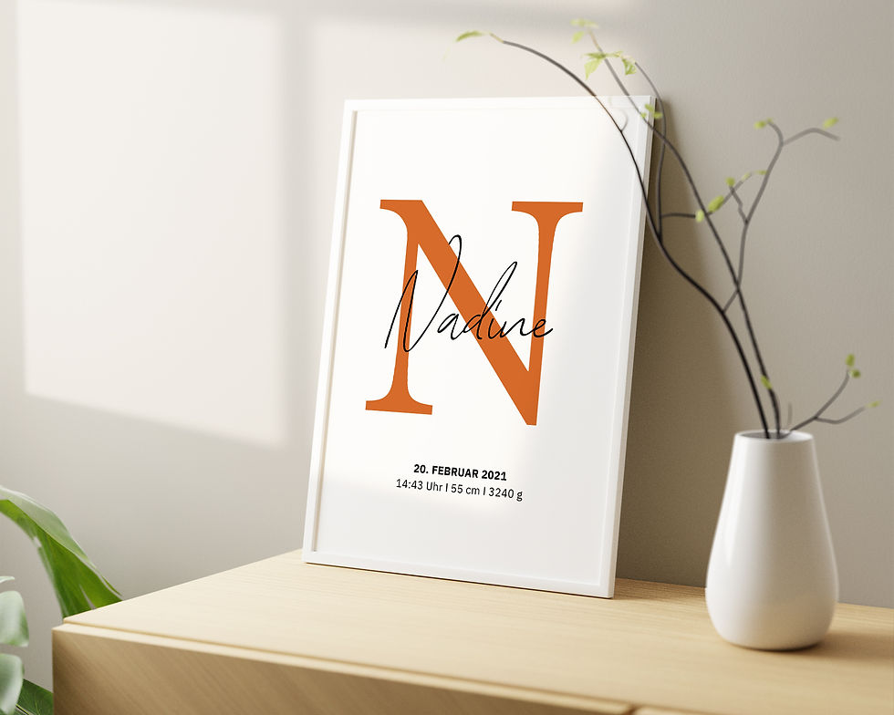 Miniaturbild: Buchstaben Geburtsposter  ❤ Personalisiertes Baby-Poster