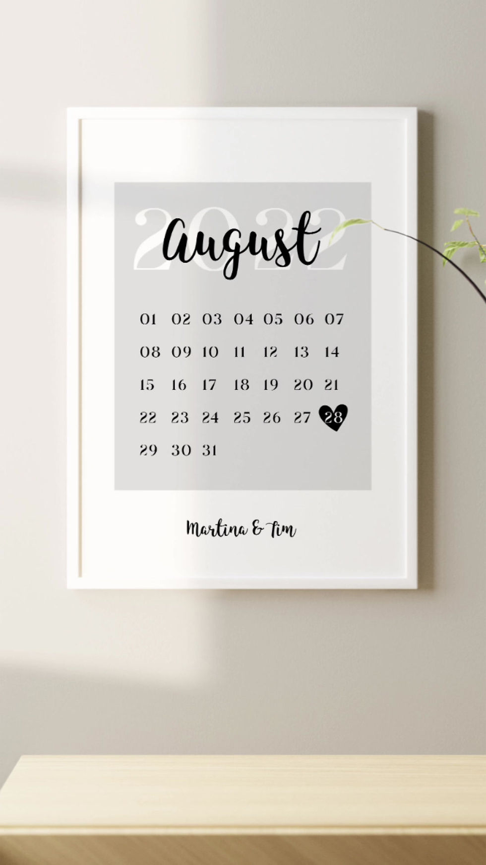 Miniaturbild: Liebesdatum ❤ Personalisiertes Liebes Poster