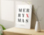 Miniaturbild: Merry X-Mas Typografie  ❤ Personalisiertes Poster
