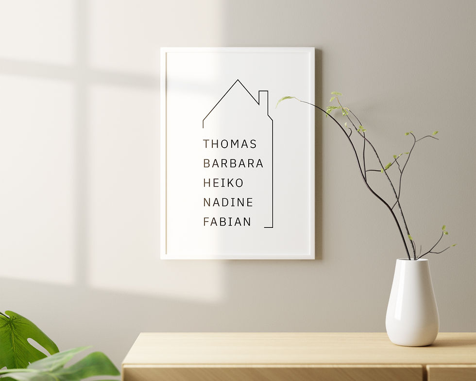 Miniaturbild: Familie HausLinie ❤ Personalisiertes Familien Poster